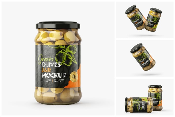 Olives Jar Mockup Set