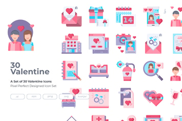 30 Love and Velentine Icon - Flat