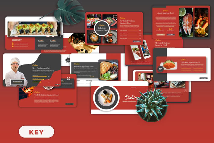Oishine - Japanese Food Keynote Templates
