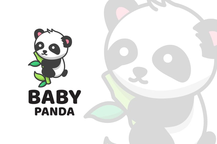 Baby Panda Cute Logo Template