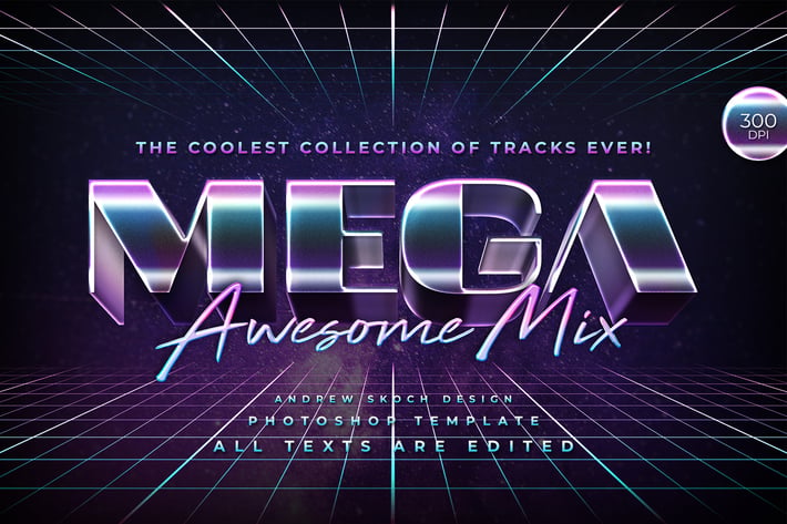 Mega - 80s Retro Text Effect