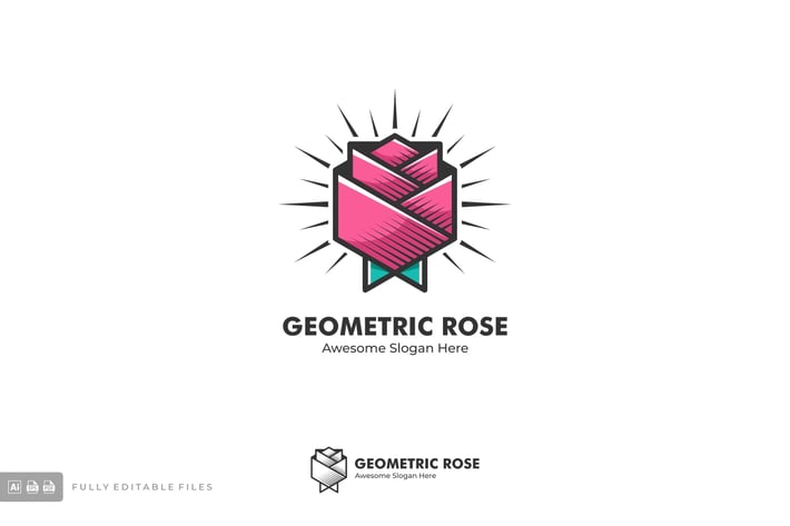 Rose Modern Vintage Style Logo Template