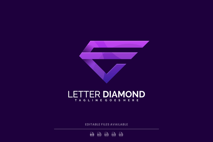 Letter Diamond Gradient Logo
