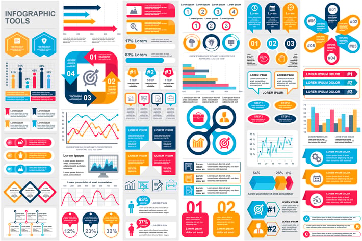 Collection Infographic Elements Template Graphics