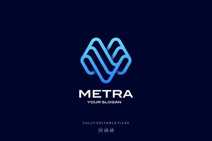 Abstract Letter Line Art Style Logo Template