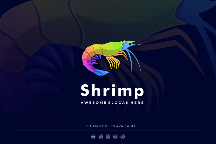 Shrimp Gradient Colorful Logo
