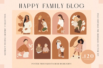 Abstract Family Mother Baby Kid Blog