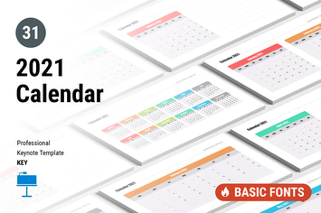 Calendar 2021 for Keynote