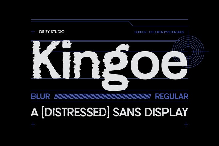 Kingoe – Distorted Sans Display Font