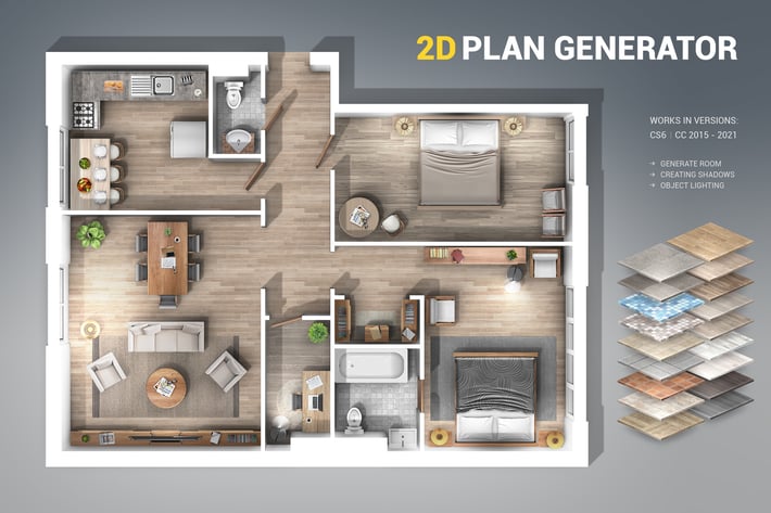 2D Plan Generator Photoshop Action