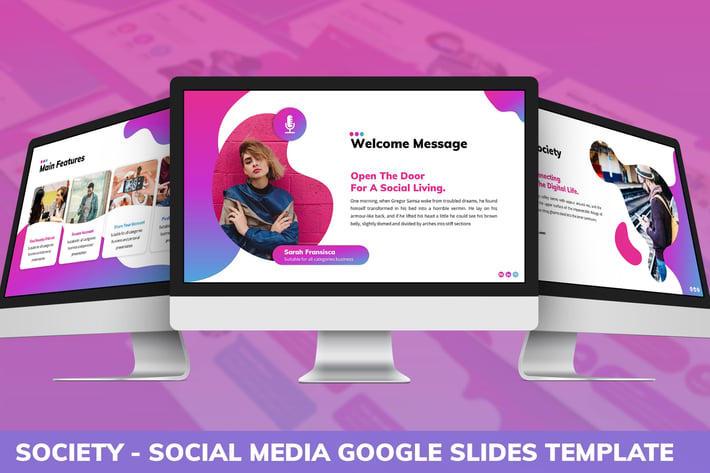 Society - Social Media Google Slides Template