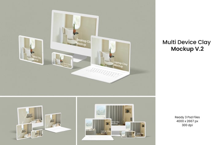Multi Device Clay Mockup V.2 