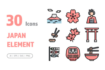 30 Japan Element Icons