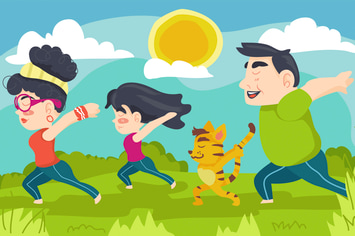 Yoga Exercise Kids Illustration