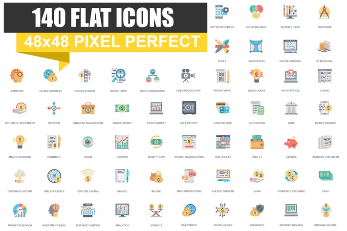 Set of Flat icons
