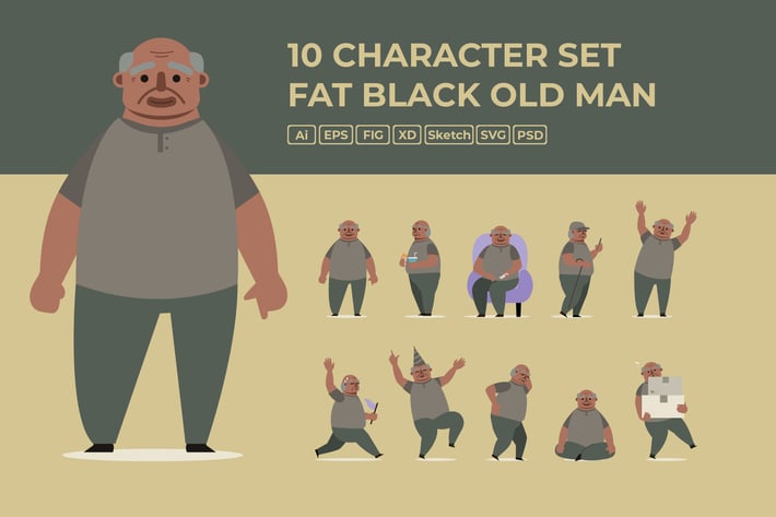 Black Fat Oldman - Character Set