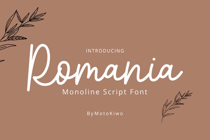 Romania - Monoline Script Font