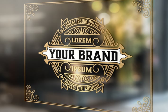Vintage Logo with Floral Elements