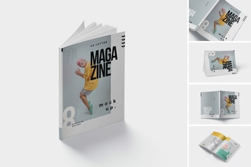 5 US Letter Size Magazine Mockups