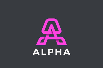 Letter A Logo design Linear style