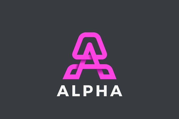 Letter A Logo design Linear style