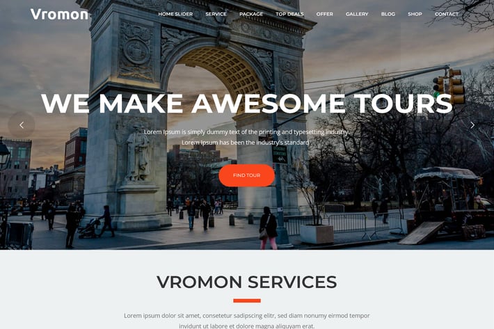 Vromon - Tour & Travel Agency WordPress Theme