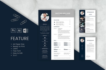 Professional CV And Resume Template Bastian
