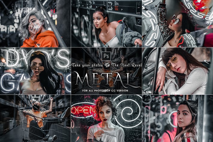 Moody Metal - Exclusive Actions Photoshop