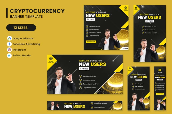 Cryptocurrency Banners Ad Set Template