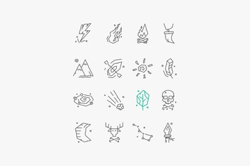 set of vector icons of ancient life