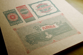 Set of 4 vintage labels  ready for packing