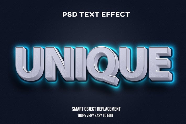 Unique blue glow text effect