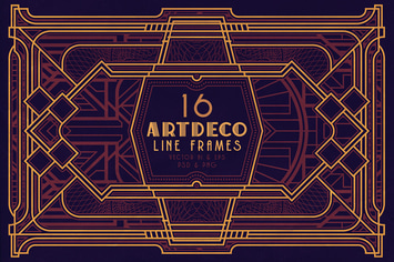 16 ArtDeco Line Frames
