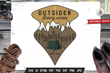 Outdoor Adventure Badge Vector Retro Graphic Logo