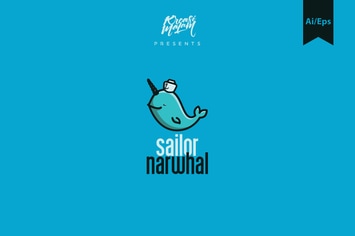 Sailor Narwhal Logo Template