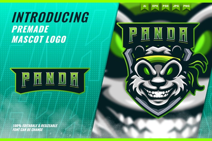 Kungfu Panda - Mascot Esport Logo Template