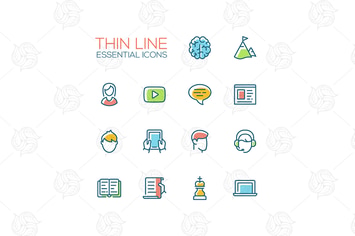 Business, Finance Symbols - thin line icons
