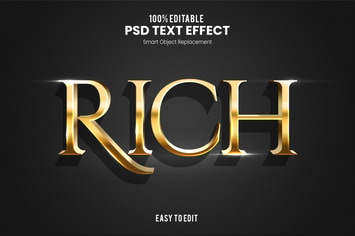 Rich - Elegant 3D PSD Text Effect 