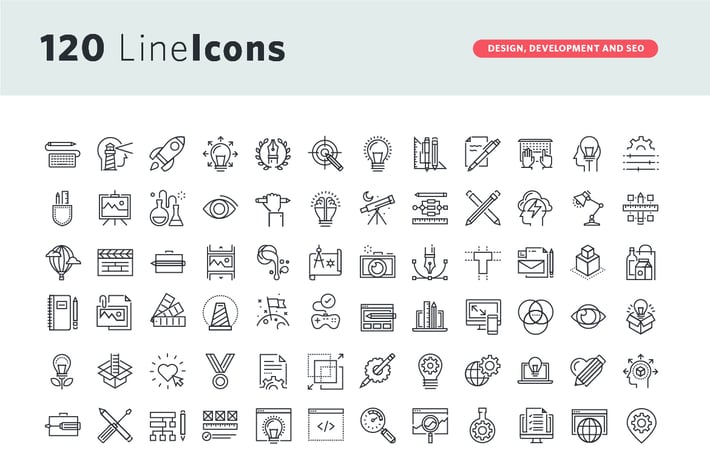 Thin Line Icons Set