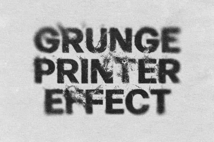 Grunge Printer Text & Logo Effect