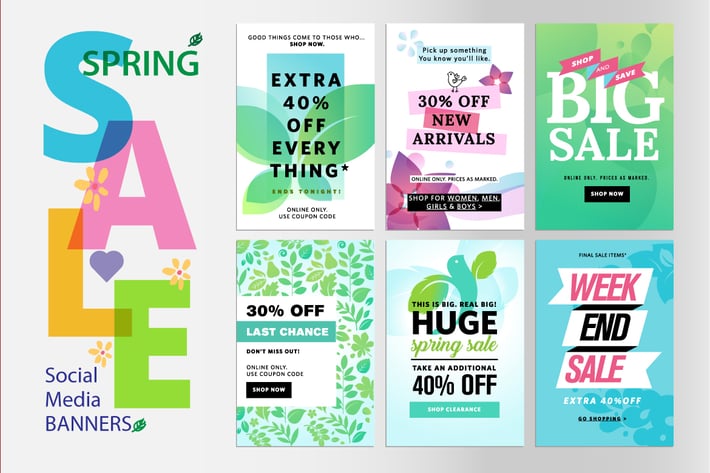 Spring sale banners 