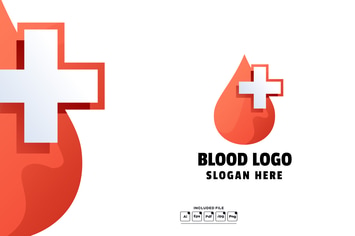 Blood Medical Gradient Colorful Logo Template
