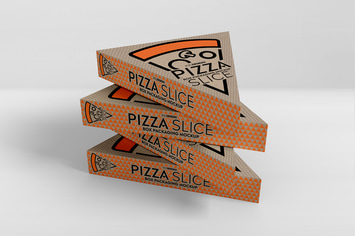 Pizza Slice Box Packaging Mockup 