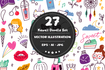 Kawaii Doodle Set