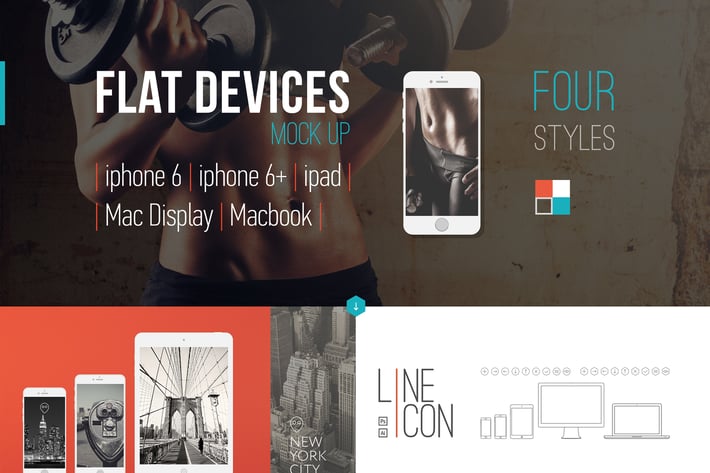 Flat-style Devices Mock-Up (PSD)