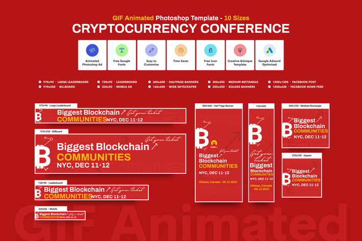 GIF Banners - Cryptocurrency Conference Banners Ad