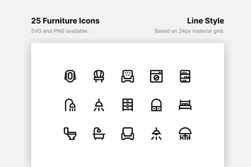 Furniture Line Icons