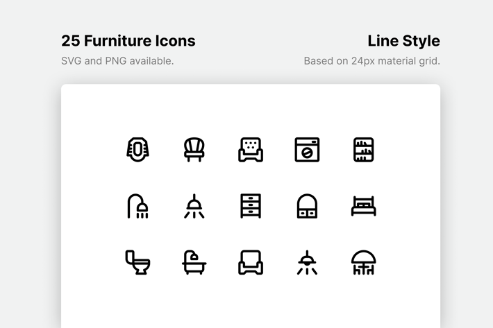 Furniture Line Icons