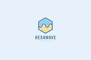 Hexa Wave Logo Vector Template