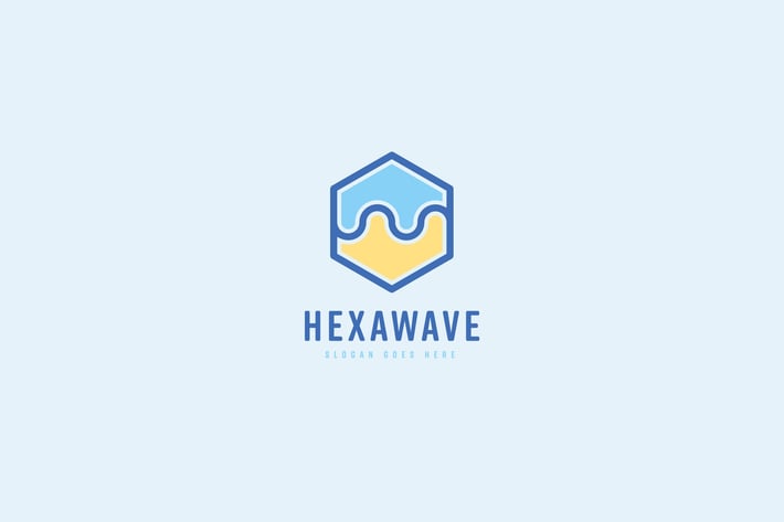 Hexa Wave Logo Vector Template